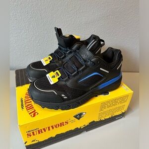 New size 7.5 men’s work shoe Herman survivors black, soft tie,slip resistant